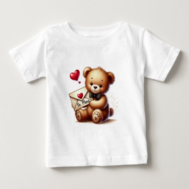 Söt Nalle Valentines day ska vara min T Shirt (Framsida)
