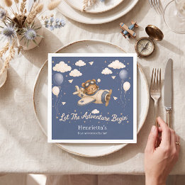Söt nalleplansflygplans-baby shower-pappersservett pappersservett