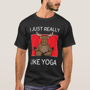 Söt Namaste Älg Jag Gillar Riktigt Mycket Yoga Pil T Shirt