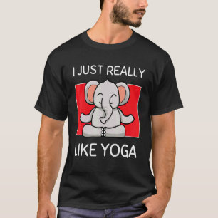 Söt Namaste Elefant Jag Gillar Verkligen Yoga Pila T Shirt