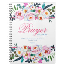 Söt Namngiven Rosa Blommigt Prayer Journal