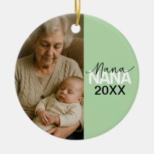Söt NANA-design för mormor Present till mormor Julgransprydnad Keramik