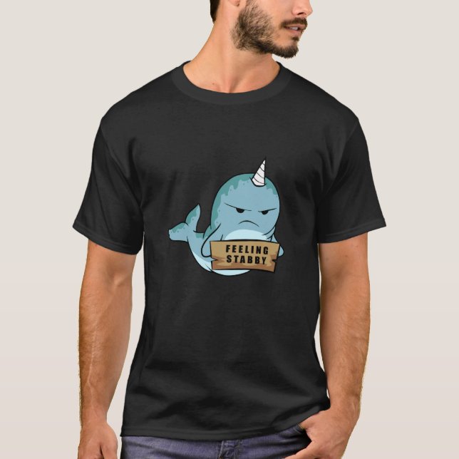 Söt Narval Känner Sig Stickig T Shirt (Framsida)