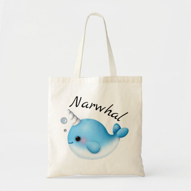 Söt Narval Totebag Tygkasse (Framsidan)