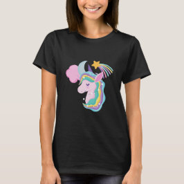 Söt natt enhörning stjärnklar natt tjej t-shirt Ma