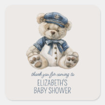 Söt nautisk blå babybjörn bebisshower
