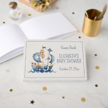 Söt nautisk blå segelbåt Baby Shower