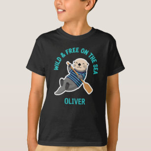 Söt nautisk havsdjur "Vild och fri utter" T Shirt