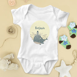 Söt nautisk val bläckfisk babyfest t shirt