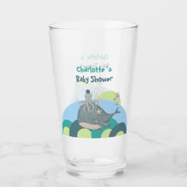 Söt nautisk Whale Octopus Blue Baby Shower Glaskopp