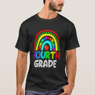Söt näve första skoldagen 4:e klass regnbågslärare t shirt