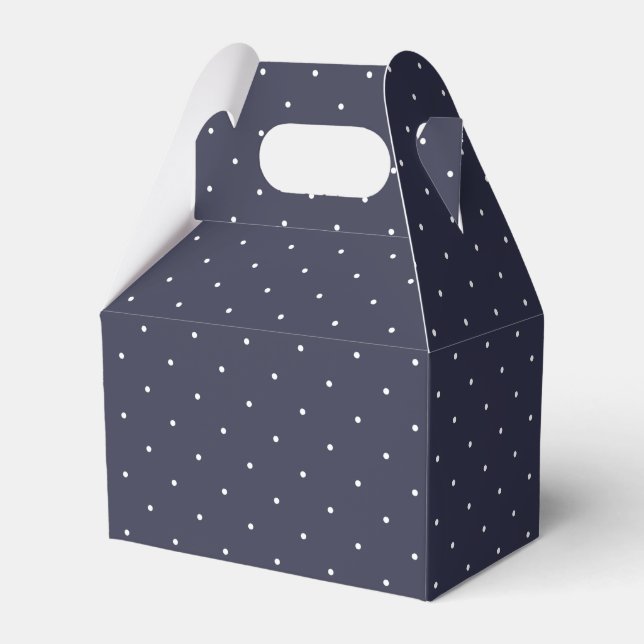 Söt Navy Blue White Polka dots Bröllop Presentaskar (Framsidan Sidan)