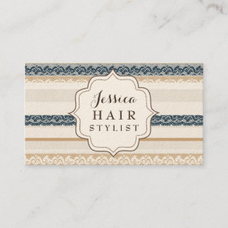 Söt Navy Neutralt White Snöre Hair Stylist Tidsbeställning Kort