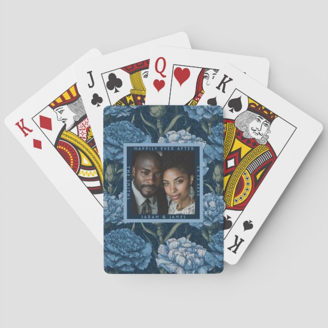 Söt Nejlikcharm Modern Bröllop Casinokort (Baksidan)