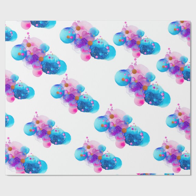 Söt neon galax bubbelmönster presentpapper (Platt)