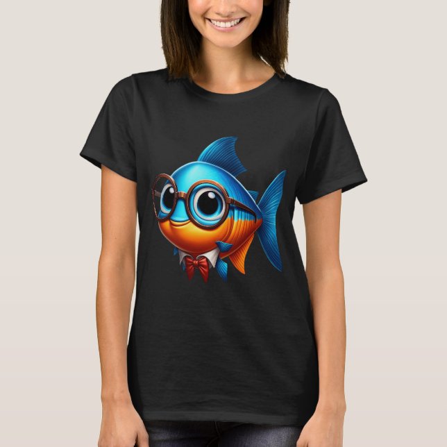 Söt Neon Tetra Fisk T Shirt (Framsida)