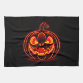 Söt neonpumpa Halloween-köksduk Kökshandduk