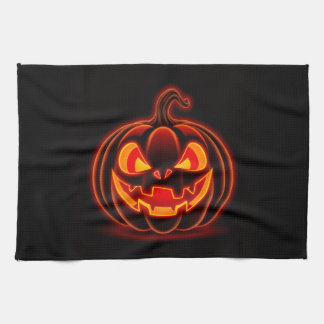 Söt neonpumpa Halloween-köksduk Kökshandduk