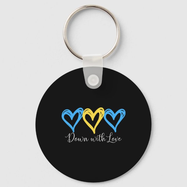Söt ner med Kärlek World Down Syndrome Awarenes Nyckelring (Framsida)