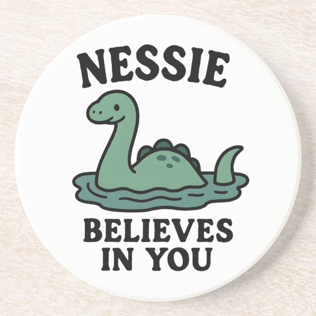 Söt Nessie Loch Ness Monster Tro på dig MMug Underlägg (Framsidan)
