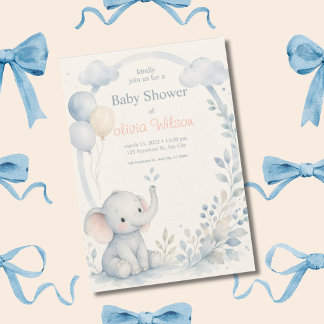 Söt neutral baby boy shower-mall inbjudningar