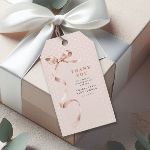 Söt Neutral Båge Band Flicka Bebis Shower Presentetikett