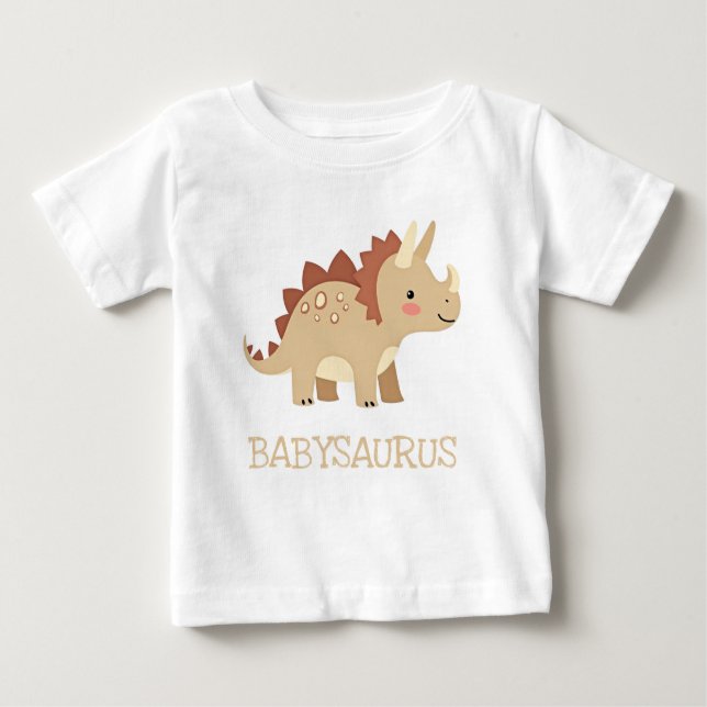 Söt Neutral Dinosaurie Babysaurus T Shirt (Framsida)