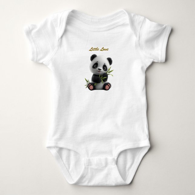 Söt neutral pandabarnklänning för nyfödda t shirt (Framsida)