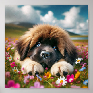 Söt Newfoundland puppy Poster