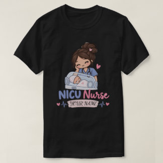 Söt NICU-sjuksköterska Baby Namn Design T Shirt