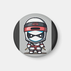 Söt Ninja Cartoon Illustration – Teckning Bok S Magnet