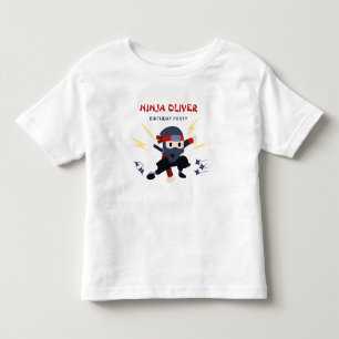 Söt Ninja Karate Födelsedagsbarn Småbarn T-Shirt
