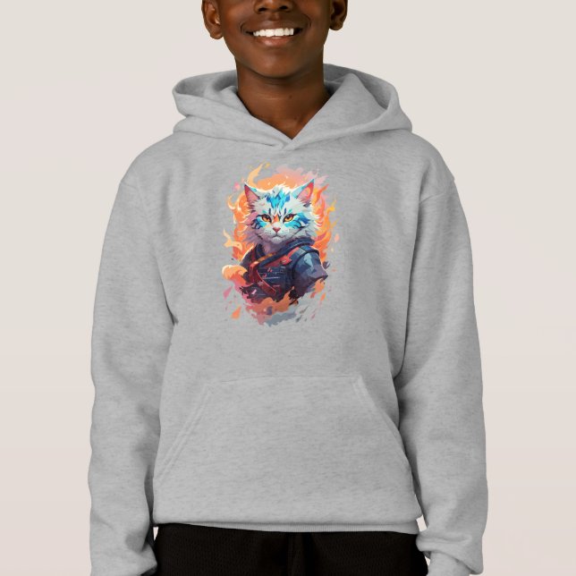 Söt Ninja Katt Krigare Design T Shirt (Framsida)
