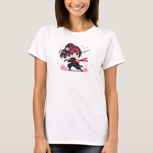 Söt ninja krigardotter t shirt (Framsida)
