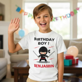 Söt Ninja Warrior Födelsedagsfest T Shirt
