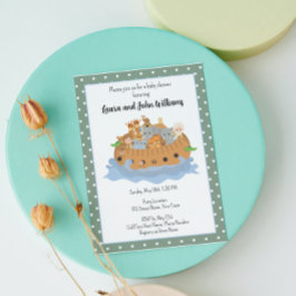 Söt Noas ark bebis inbjudan