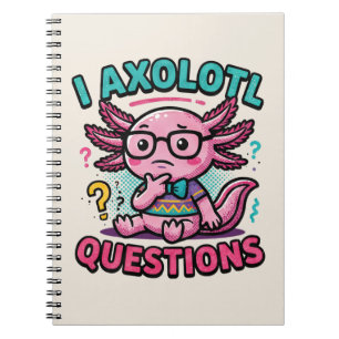 Söt nörd-axolotl I Axolotl-frågetecken Meme Anteckningsbok