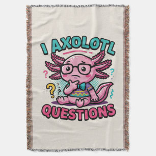 Söt nörd-axolotl I Axolotl-frågetecken Meme Filt