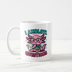 Söt nörd-axolotl I Axolotl-frågetecken Meme Kaffemugg