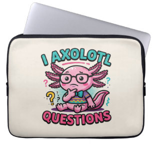 Söt nörd-axolotl I Axolotl-frågetecken Meme Laptop Fodral