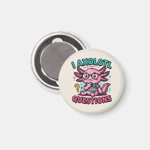 Söt nörd-axolotl I Axolotl-frågetecken Meme Magnet