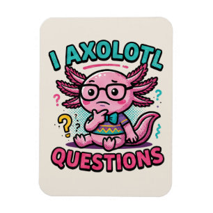Söt nörd-axolotl I Axolotl-frågetecken Meme Magnet