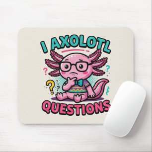 Söt nörd-axolotl I Axolotl-frågetecken Meme Musmatta