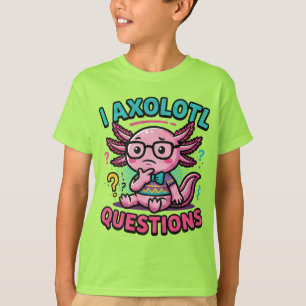 Söt nörd-axolotl I Axolotl-frågetecken Meme T Shirt