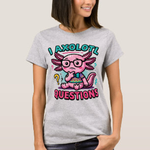 Söt nörd-axolotl I Axolotl-frågetecken Meme T Shirt