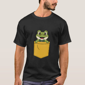 Söt nörd-frosk i falskt fickskjorta t shirt