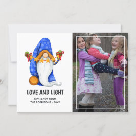 Söt nordisk jul Tomte foto Julkort