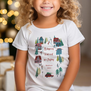 Söt nordisk skidby julfest t shirt