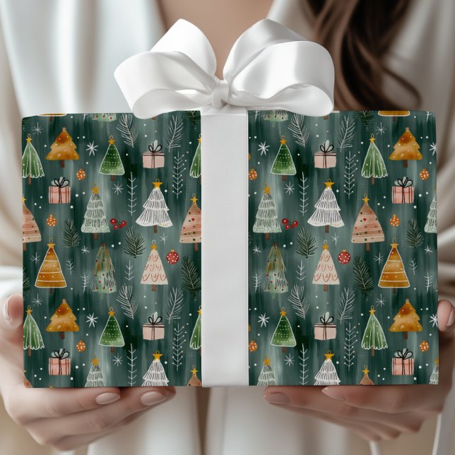 Söt nordisk vinter skogs jul presentpapper (Skapare uppladdad)