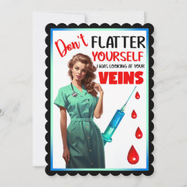 Söt Nostalgisk Sjuksköterska Pinup Få Inte Tanken Tack Kort